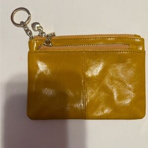 Compact Mustard Yellow Leather Key Pouch
